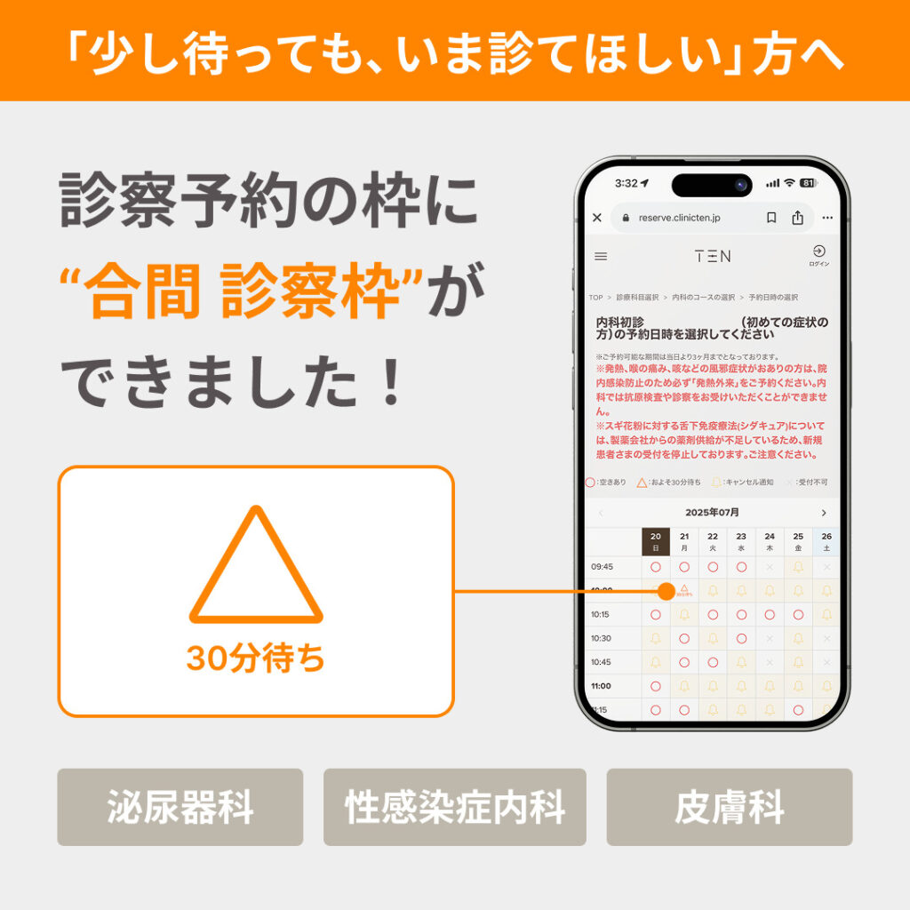 「すぐ受診したい」に応える「合間 診察枠」を正式リリースしました