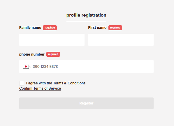 2.Profile registration
